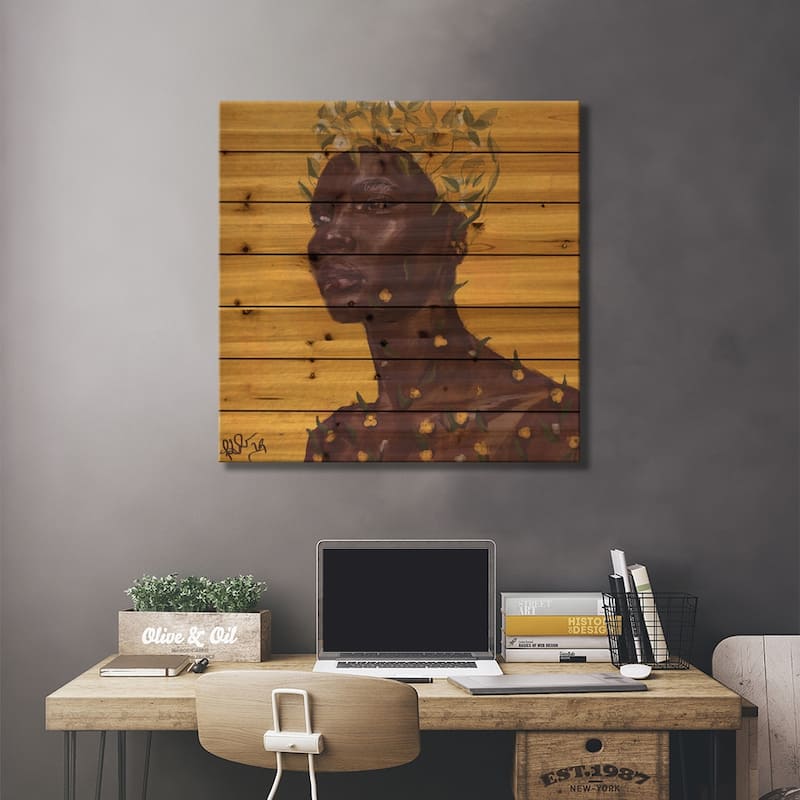 Sprout Print On Wood by Adekunle Adeleke - Multi-Color
