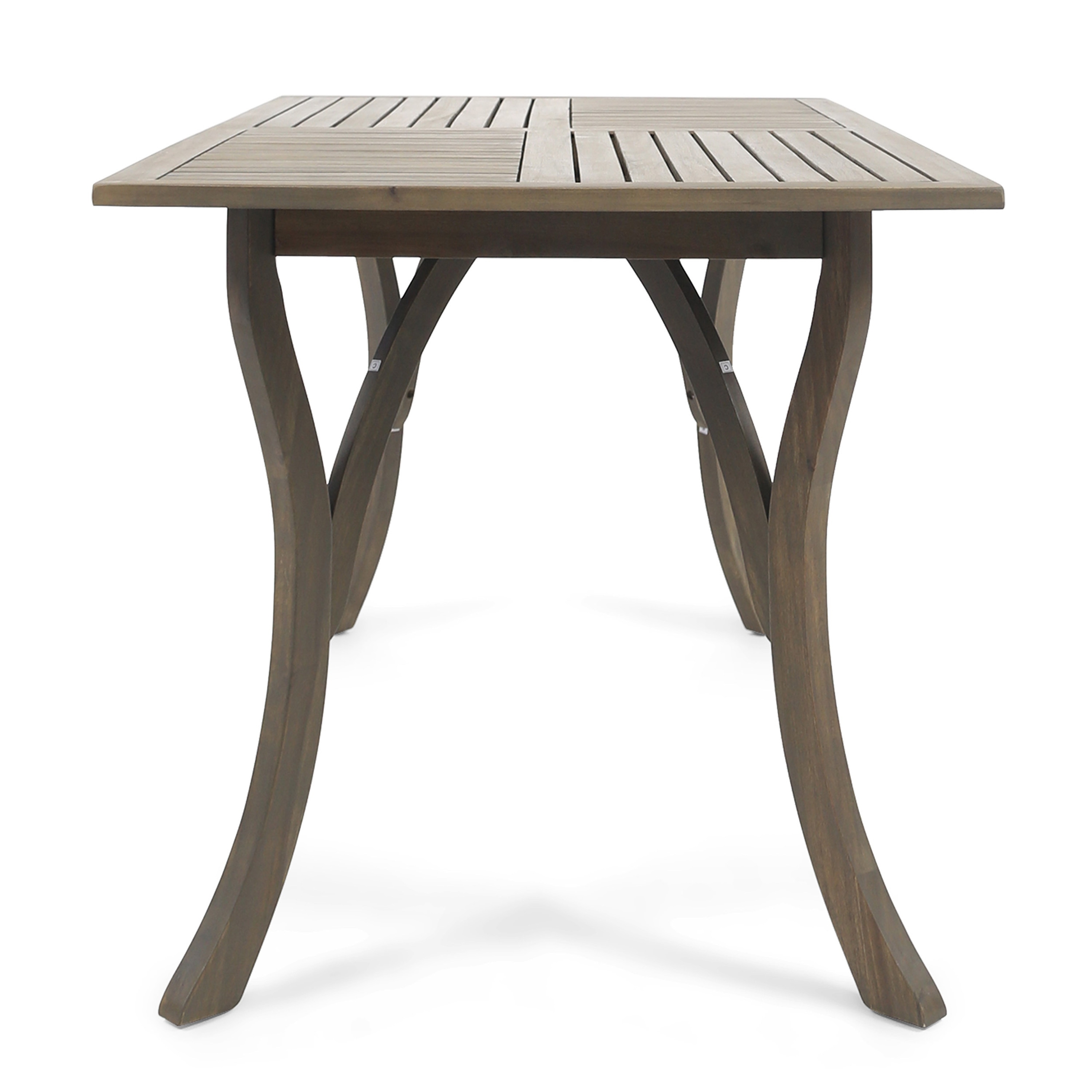 Hermosa Outdoor Acacia Wood Rectangle Dining Table (ONLY) by Natural - Picture 10 of 15