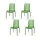 preview thumbnail 8 of 22, Rue Stackable Resin Rattan Patio Dining Chairs (Set of 4) Green