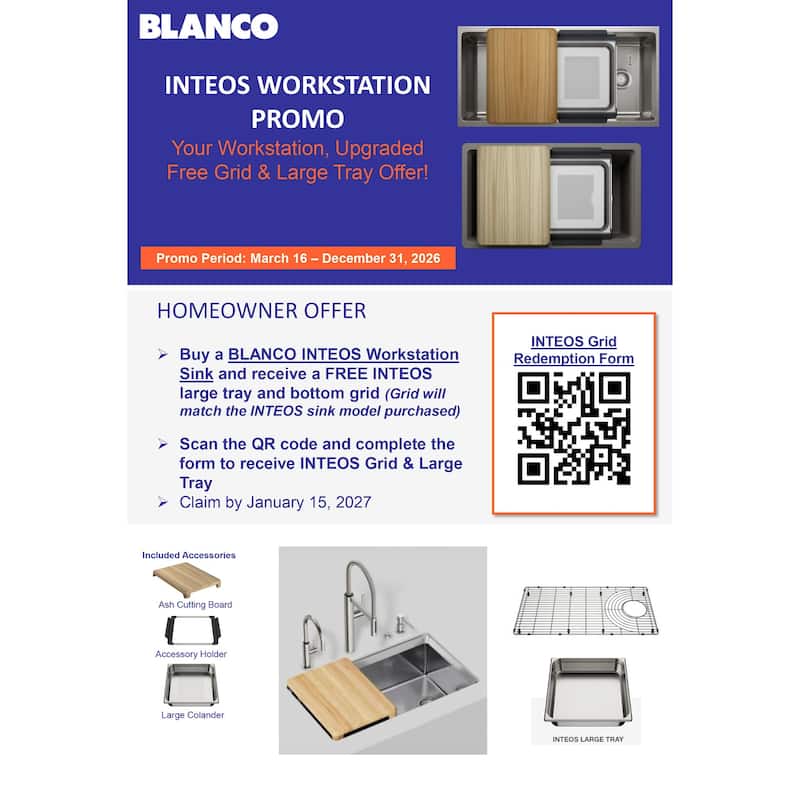 Blanco 443314 Inteos 33" Undermount Single Basin Granite Composite