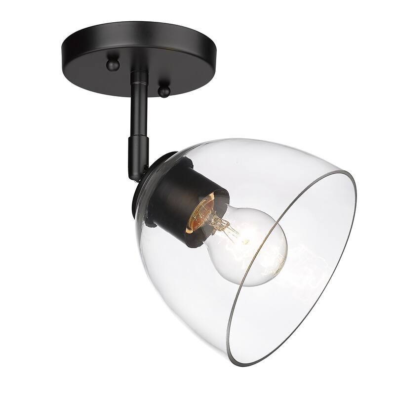 Roxie Semi-Flush - Matte Black with Clear Glass