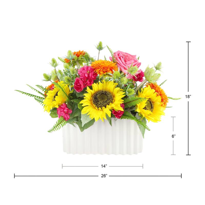 Mixed Floral with Sunflowers, Roses and Begonias - 18