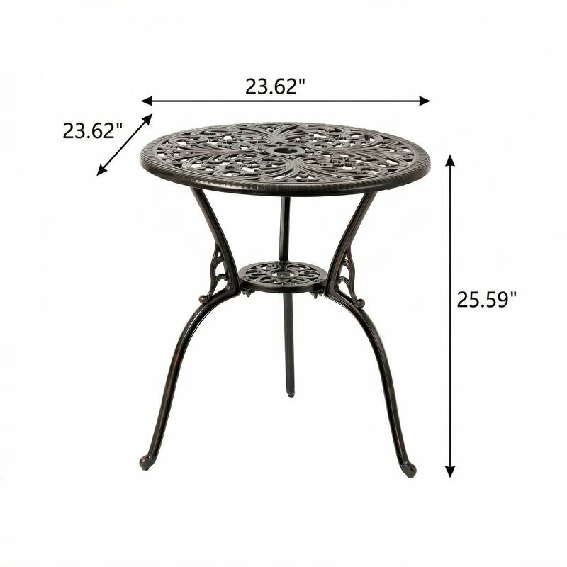Christopher Knight Home - Aluminium Outdoor Patio Side Table with Decorative Design