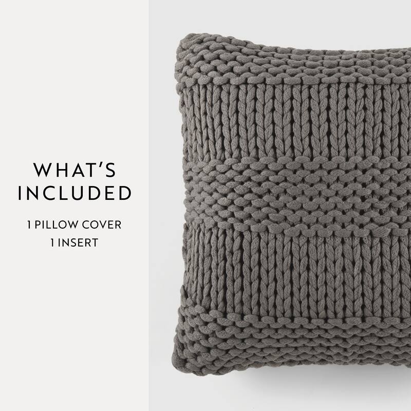 Cozy Chunky Knit Acrylic Decor Throw Pillow