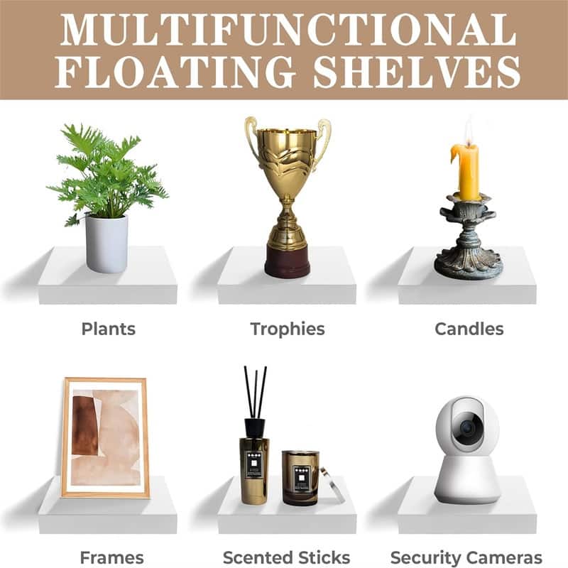 Square Floating Shelf for Wall - 9.25"D x 9.25"W x 1.5"H