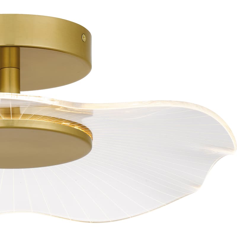 Ibis Integrated LED Brushed Gold Semi-Flush Mount