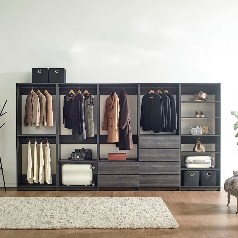 Prosper Gray Freestanding Walk in Wood Closet System