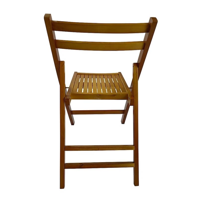 4 Pack Wood Folding Chair with Slatted Seat