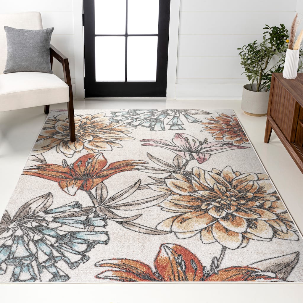 JONATHAN Y Dizi Modern Botanical Flower Area Rug