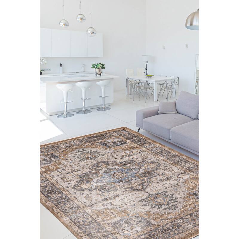 ECARPETGALLERY Hand-knotted Jules Sultane Light Grey Wool Rug - 9'1 x 11'11