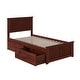 preview thumbnail 7 of 7, Madison Twin Platform Bed with Matching Footboard with 2 Drawers in Walnut