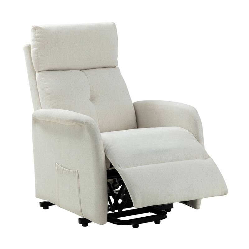 Elisa Mid-century Modern Power Remote Lift Assist Recliner with Metal Base