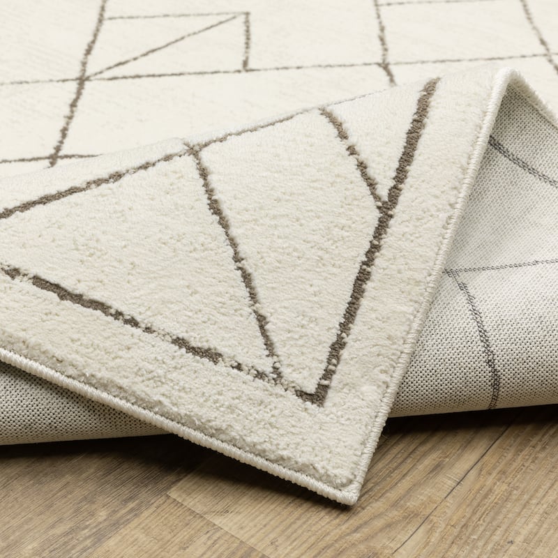 Style Haven Ripley Facets Geometric Ivory/ Taupe Mixed Pile Area Rug