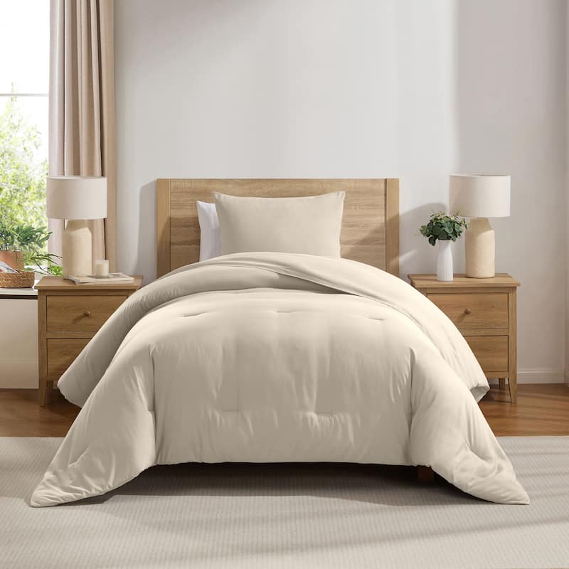 Empyrean Modern Reversible Comforter - Ivory - Twin