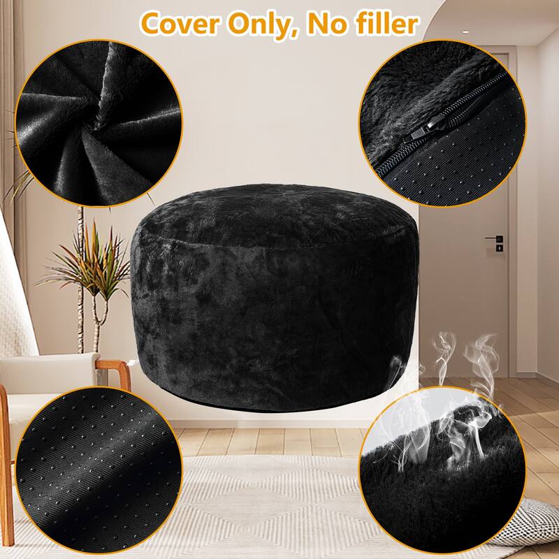 Storage Bean Bag Chair Cover (No Filler) for Kids and Adults, Soft Stuffable Bean Bag for Organizing Children Plush Toys