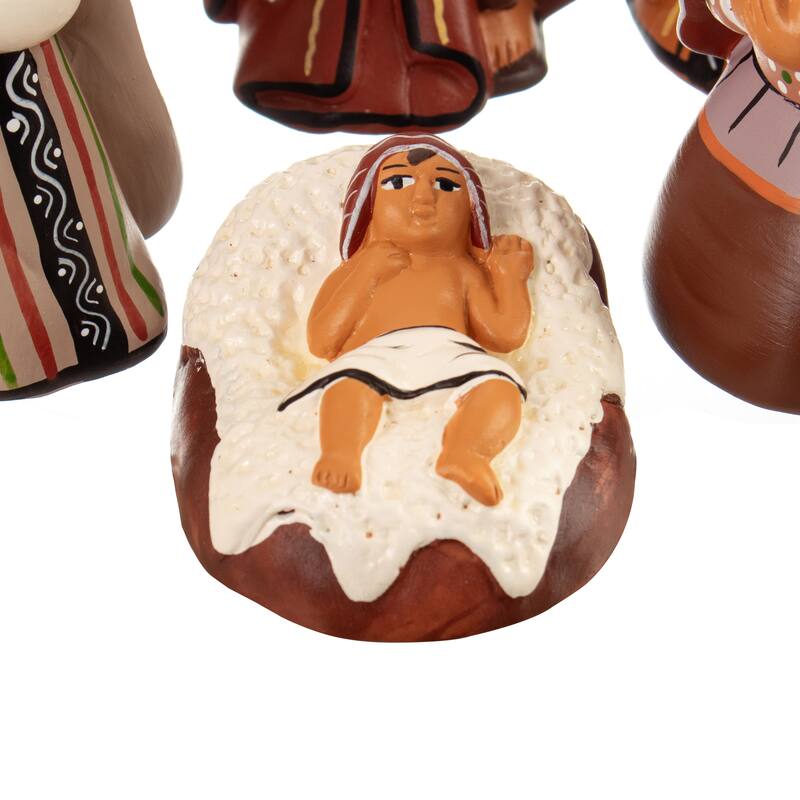 Novica Handmade Andean Miracle Ceramic Nativity Scene