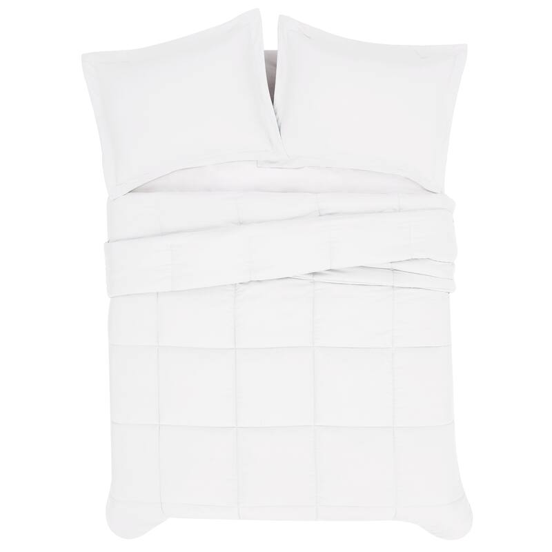 Truly Soft Garment Wash Solid Comforter Set