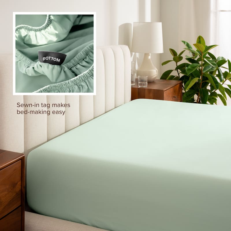 Bare Home Organic Cotton Percale Fitted Bottom Sheet
