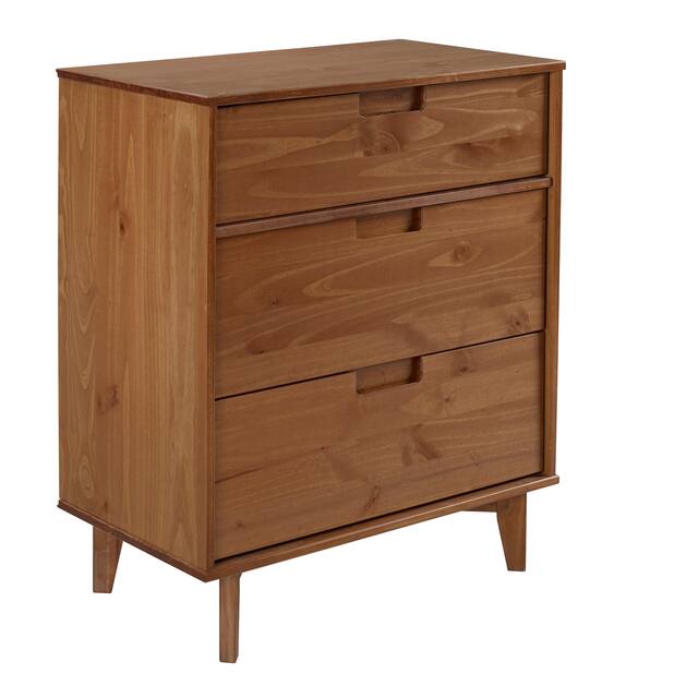 Middlebrook Mid-Century Solid Pine 3-Drawer Storage Chest