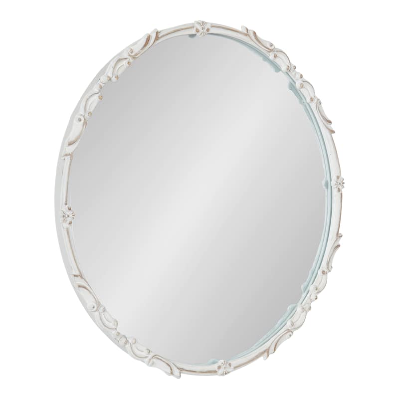 Kate and Laurel Brynley Decorative Wall Mirror - 24" Diameter - White