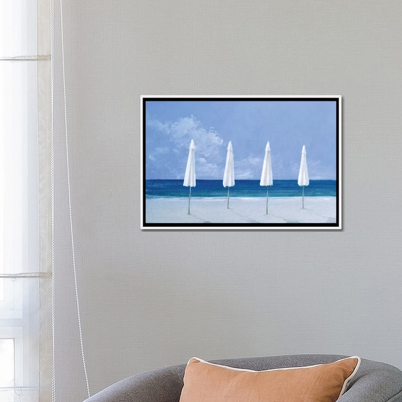 iCanvas "Beach Umbrellas" by Lincoln Seligman Framed Canvas Print