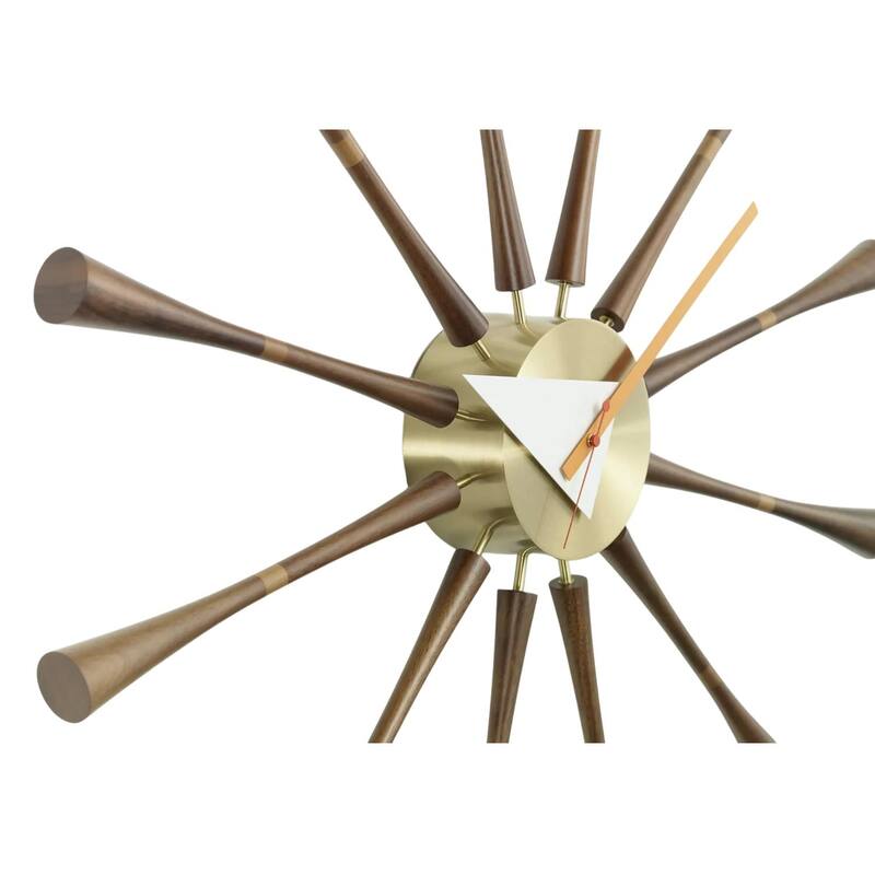 Walnut Solidwood George Nelson Spindle Clock ( reproduction )