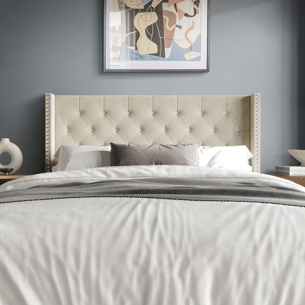 Clayfell Gretna Wingback Tufted Upholstered Headboard