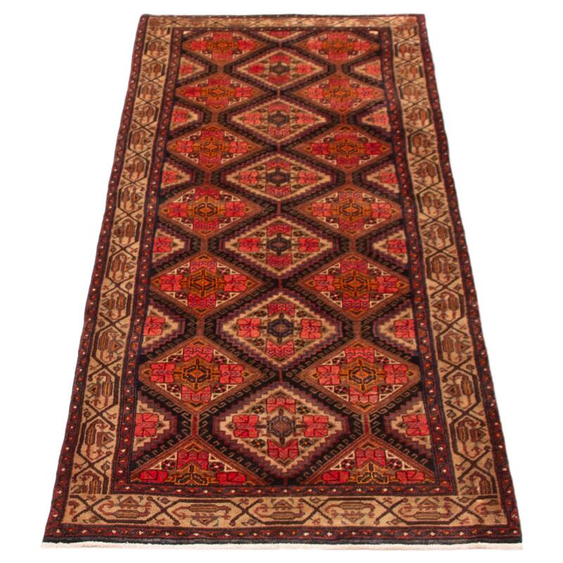 ECARPETGALLERY Hand-knotted Anadol Red Wool Rug - 3'7 x 9'11