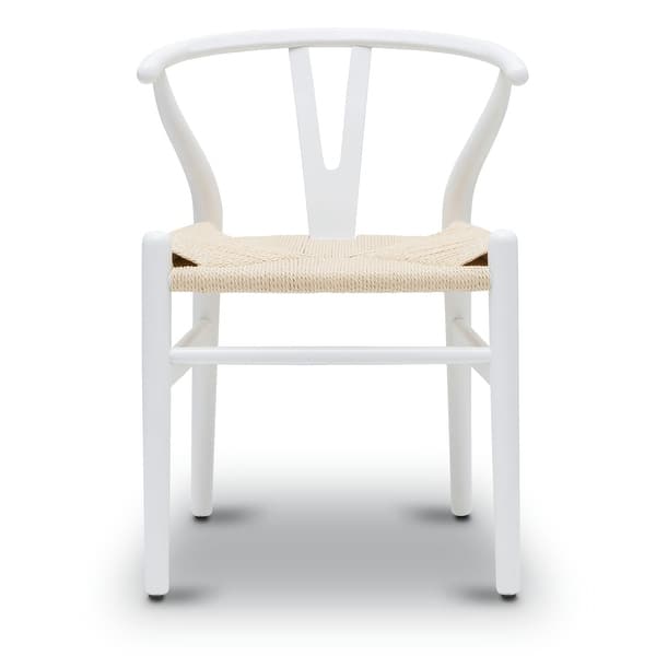 slide 2 of 11, Poly and Bark Weave Chair - Solid Wood Frame (White)
