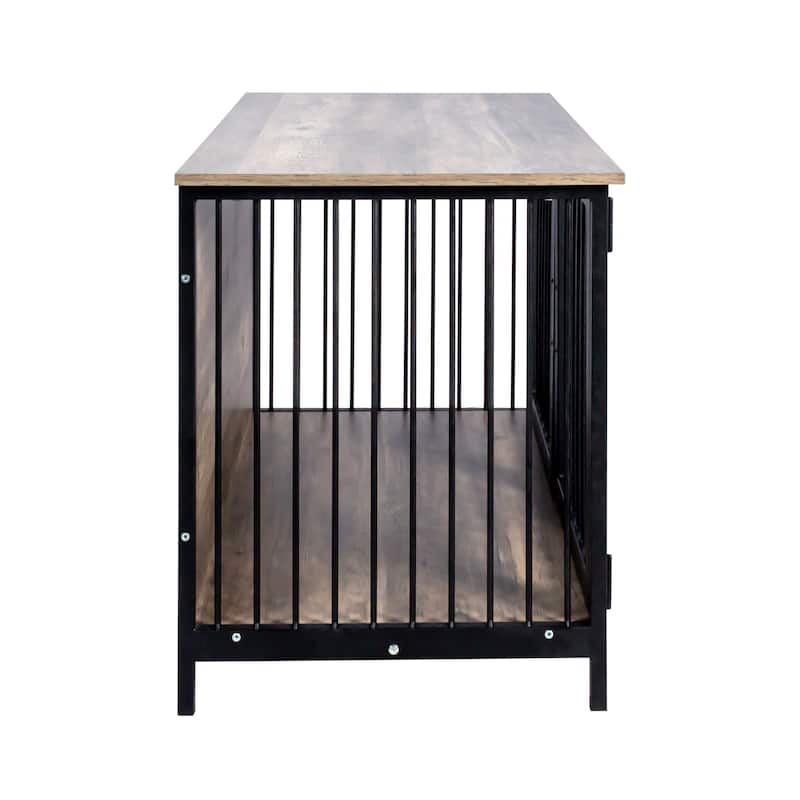 Wooden Dog Crate Furniture Large/Medium Dog,Dog Kennel Furniture Large Breed,Indoor Dog Cage Furniture Style with 2 Doors