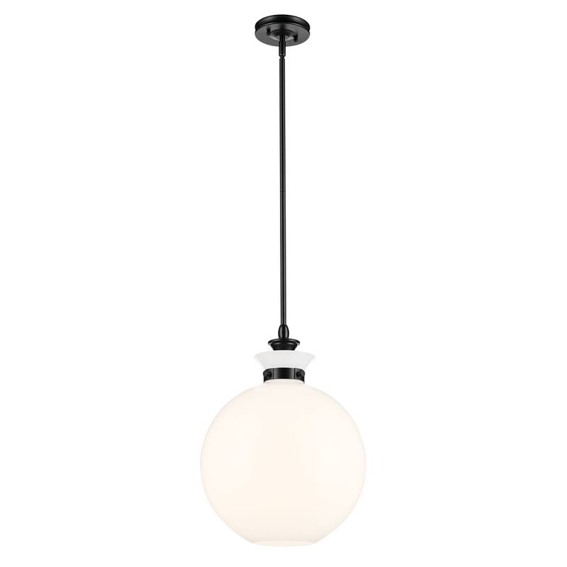 Kichler Lighting Laria 15 Inch 1 Light Pendant with Opal Glass in Black