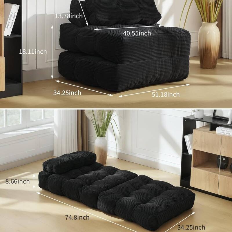Folding Sofa Bed,Convertible Sleeper Chair with Pillow