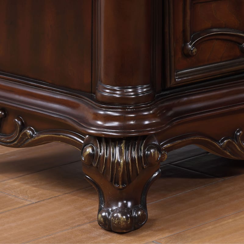 Furniture of America Eugene Traditional 5-Piece Solid Wood Panel Bedroom Set