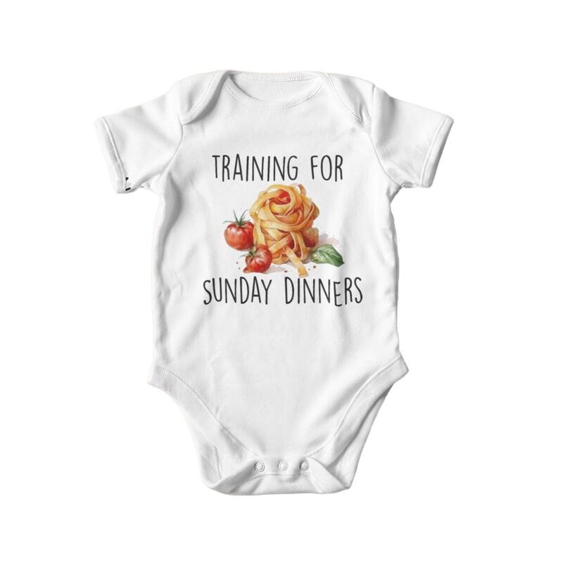 Italian Pasta - Baby Boy Girl Clothes Infant Bodysuit Funny Cute Newborn 4 - Natural - 0-3M