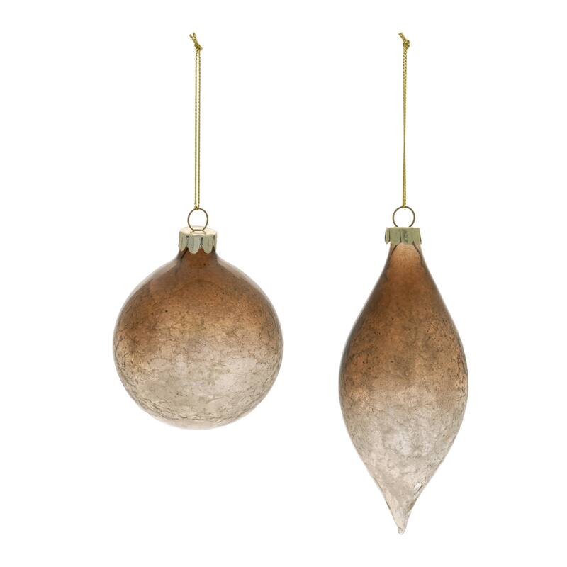 Ombre Crackle Glass Ornament (Set of 6) - N/A