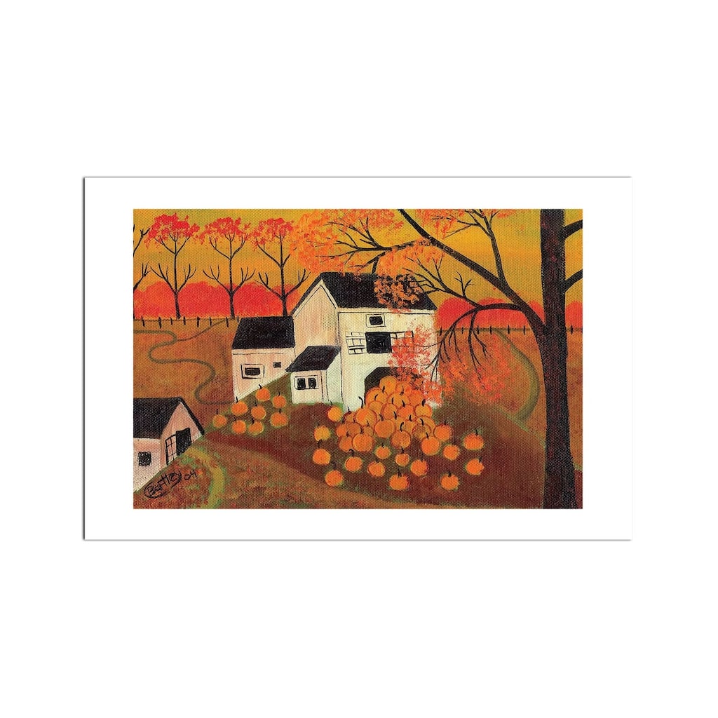 Pumpkin Barn Autumn Fine Art by Cheryl Bartley - Multi