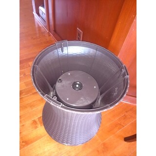 Havenside Home Nantucket Brown Wicker Outdoor Ice Cooler Table