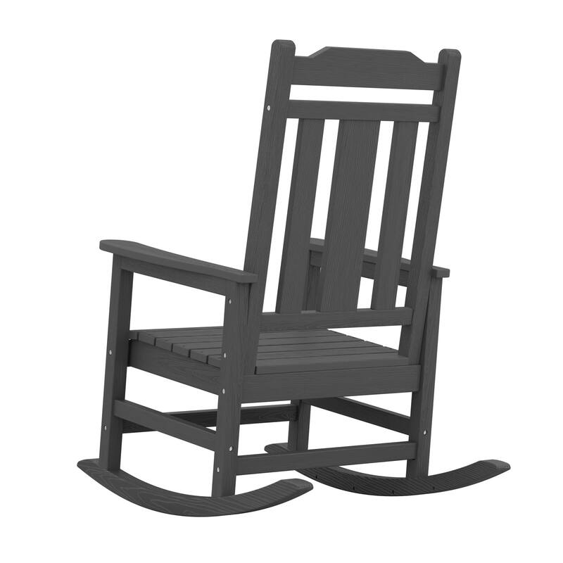 Outdoor Patio HDPE Rocking Chiar, Extra Wide Seat & Backrest