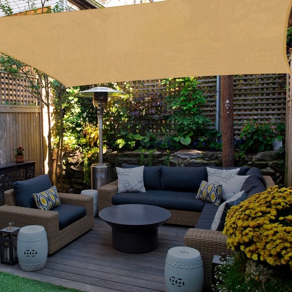 slide 2 of 18, 8ft x 12ft Rectangle Sun Shade Sail Canopy Awning UV Block for Outdoor Patio Garden Sand