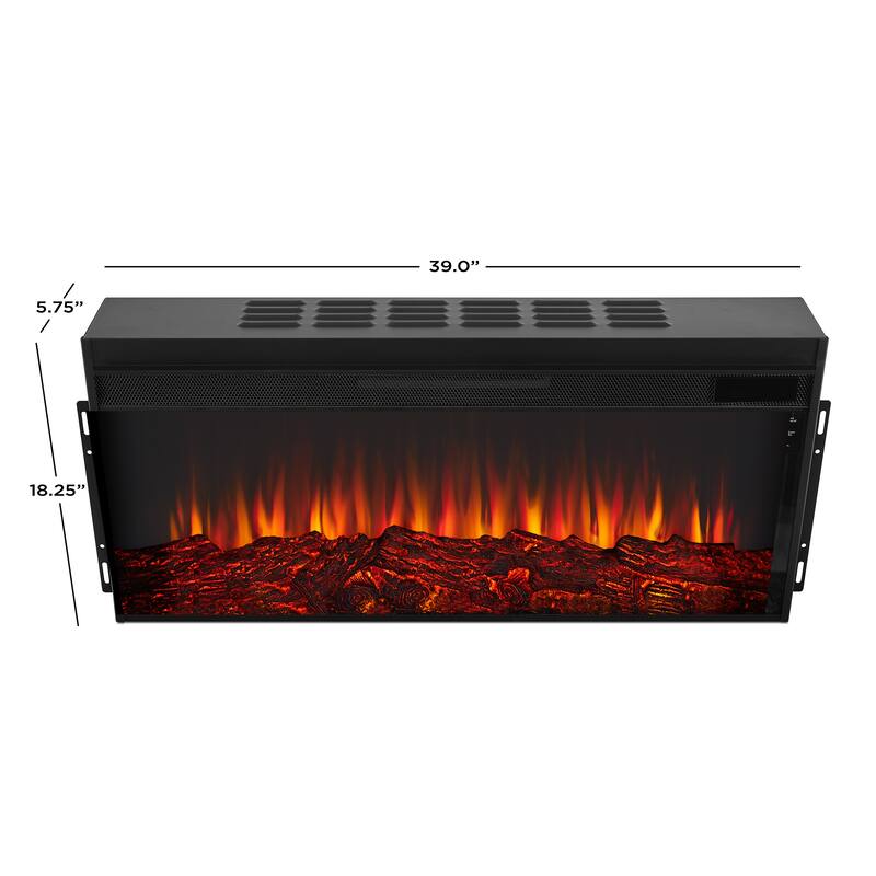 Bernice Landscape Electric Fireplace in Charcoal by Real Flame
