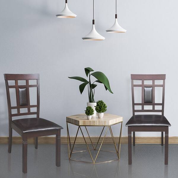 Shop Gymax Set Of 2 Dining Chairs Pu Leather Upholstered Seat High