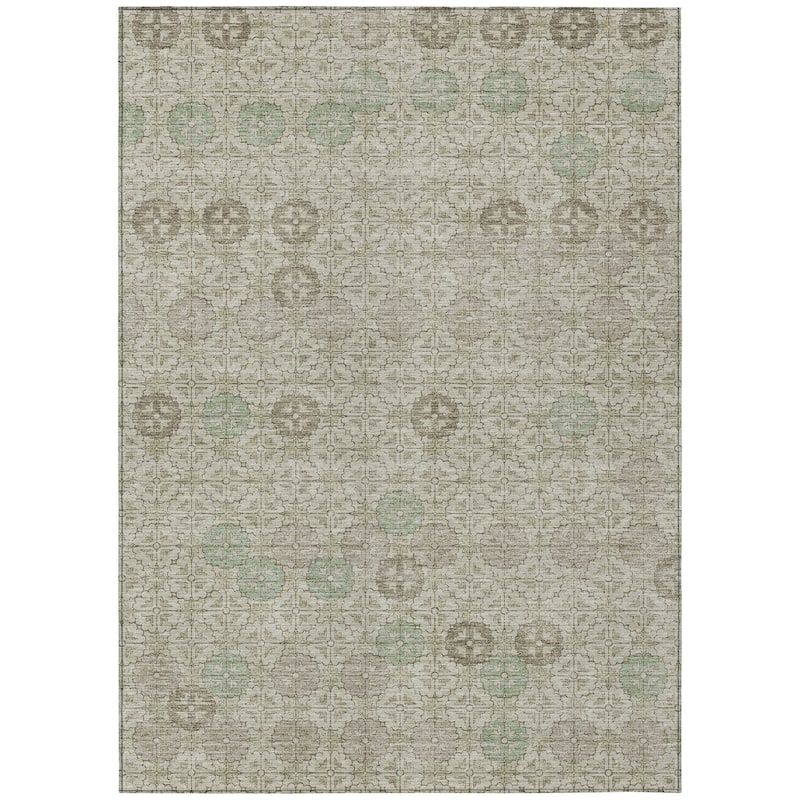 HomeRoots Geometric Transitional Rectangle Outdoor Rug