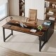 preview thumbnail 1 of 9, 70.8 Inches L-Shaped Executive Desk with Drawer and File Cabinet Rustic Brown and Black