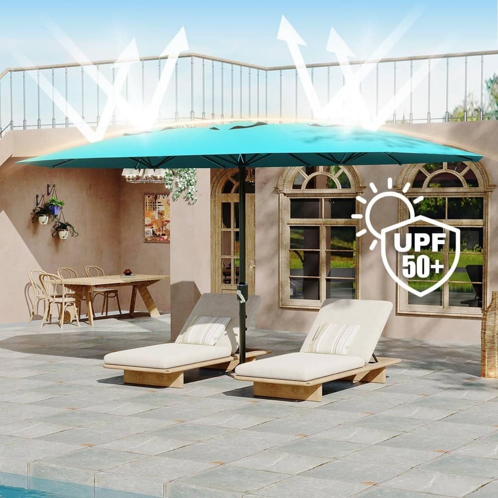 13FT Double-Sided Patio Umbrella for Deck, Pool, Garden, Backyard