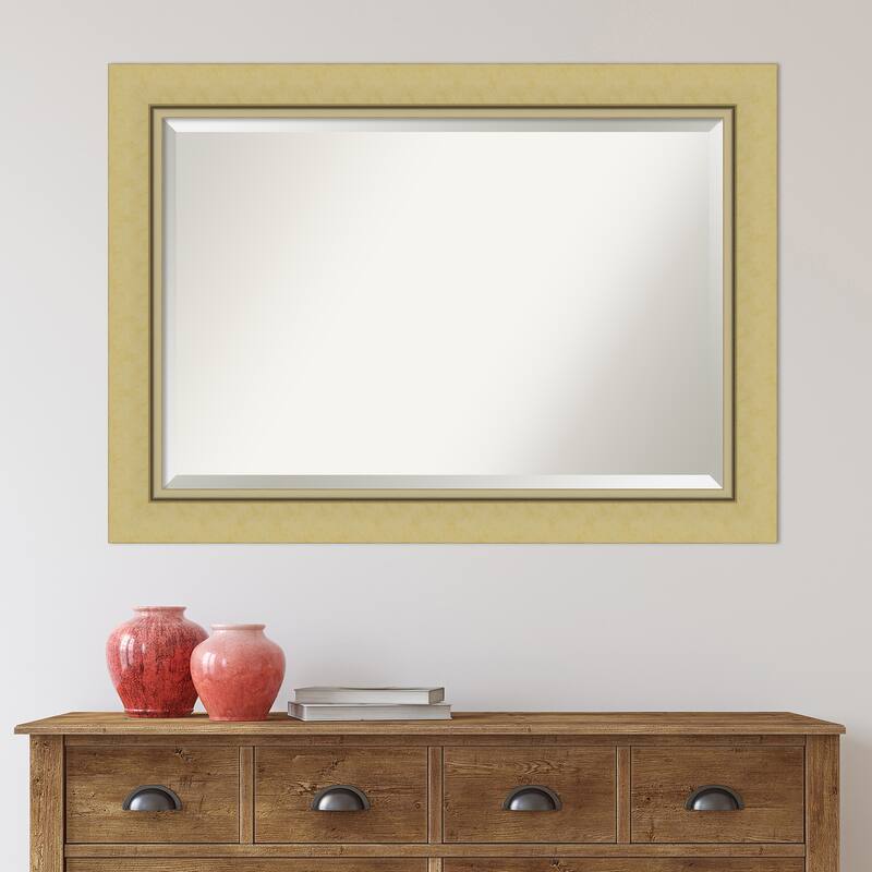Beveled Bathroom Wall Mirror - Landon Gold Frame