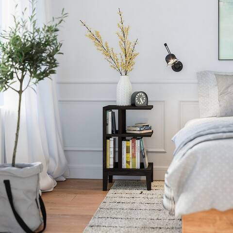 Black Solid Birch Nightstand