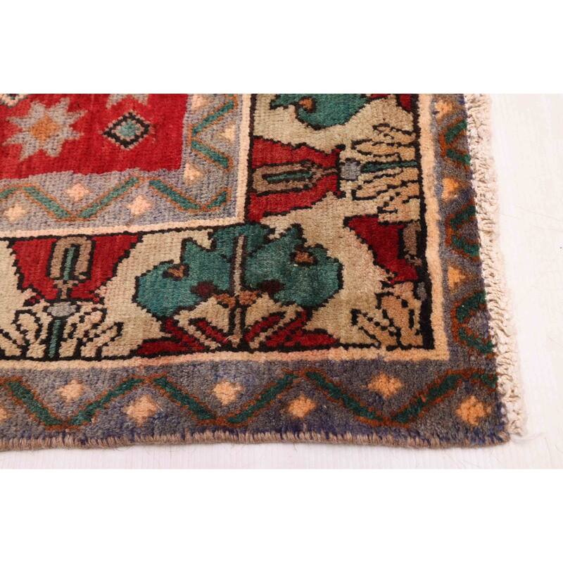 ECARPETGALLERY Hand-knotted Melis Vintage Red Wool Rug - 4'10 x 9'5