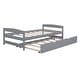 preview thumbnail 7 of 22, Twin Size Platform Bed with Twin Size Trundle, Solid Pine Wood + MDF Construction, Includes Headboard, Footboard, Grey