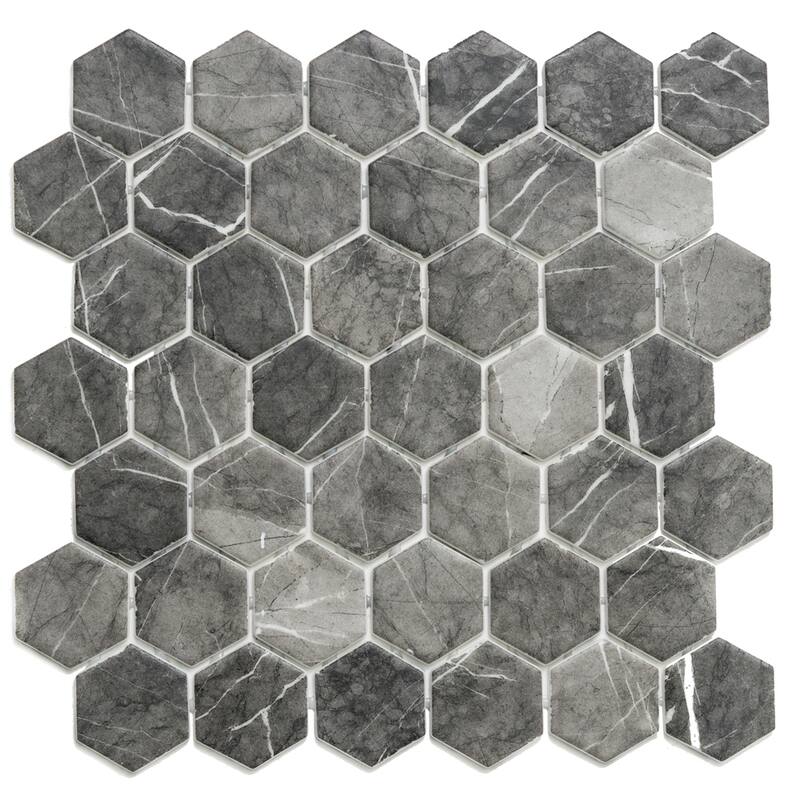 Eterna Hex 2x2 Glass Hexagon Mosaic Tile - Floor, Wall, Backsplash