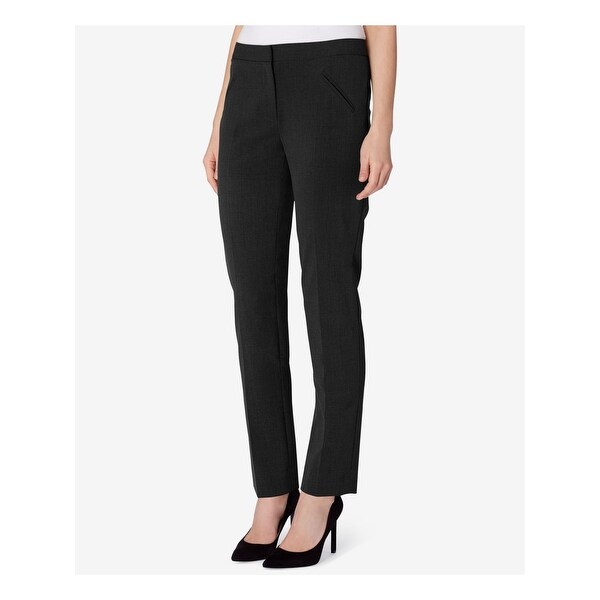 TAHARI Womens Black Straight leg Wear To Work Pants Size 16